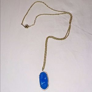 Blue pendant necklace with gold chain